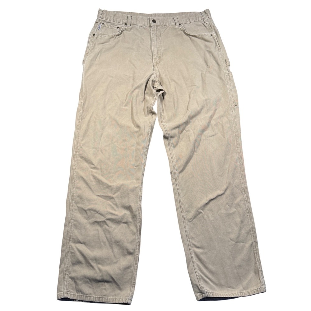 Carhartt Workwear Carpenter Pants Mens 40x36 Khaki Loose Fit Canvas Y2K